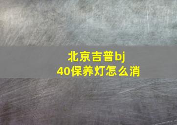 北京吉普bj 40保养灯怎么消